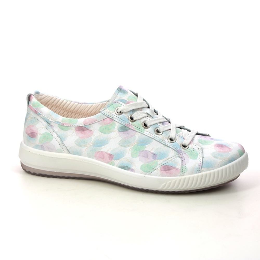 UK size 4/EU 37- White and Pink Watercolor Lace-Up Sneakers